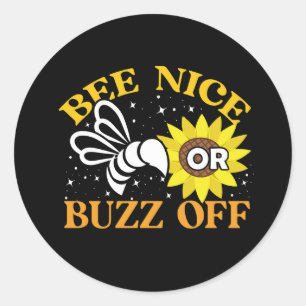 Bee leuk buzz off ronde sticker