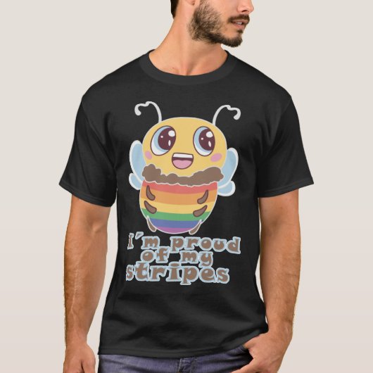 Bee LGBTQ+ LGBT LGBTQ Rainbow Bee T-shirt (Voorkant)