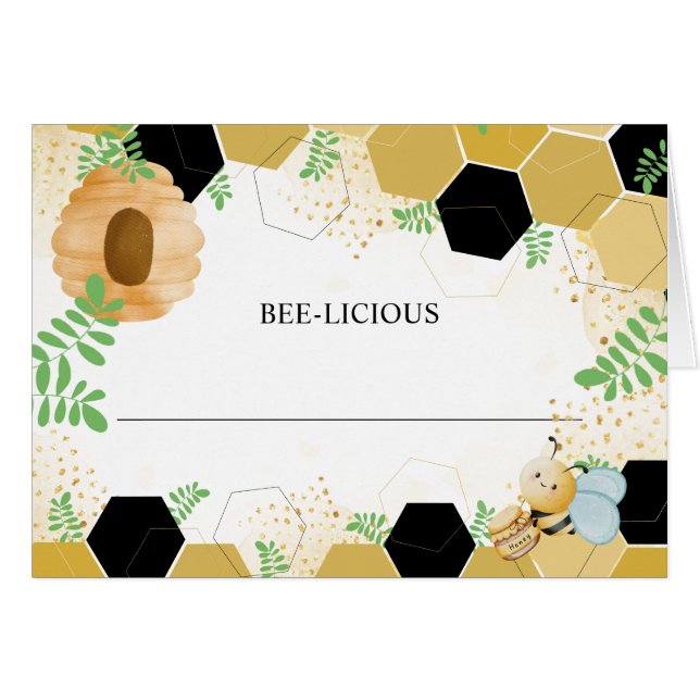 BEE-licious Blank Food Tent Card (Voorkant Horizontaal)