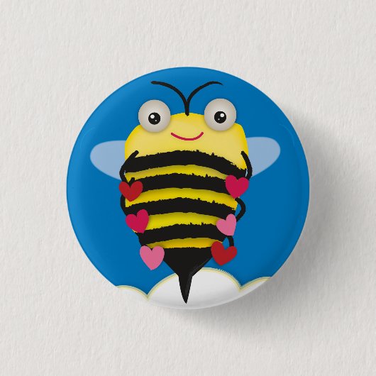 Bee-Lieve in U Ronde Button 3,2 Cm (Voorkant)