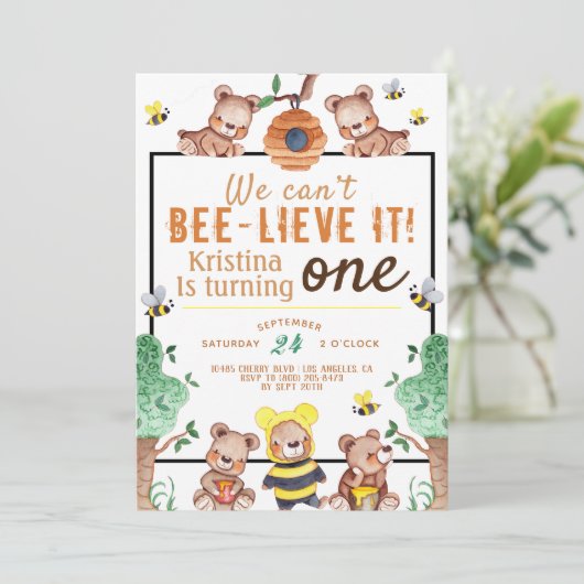 Bee-lieve It Honey Beer Verjaardag Kaart (Staand voorkant)