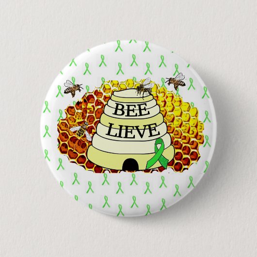 Bee- Lieve Lyme Disease Awareness Button honey bee (Voorkant)
