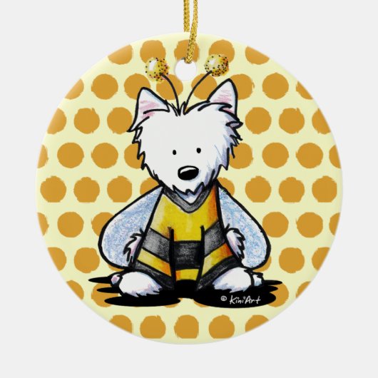 Bee Lighthearted Westie Ornament (Voorkant)