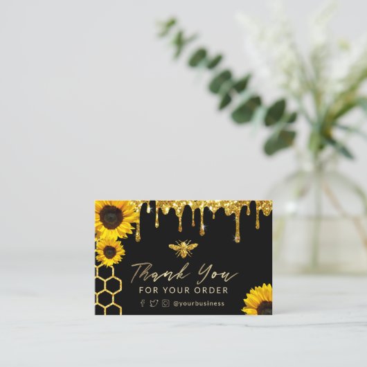 Bee logo bedankje visitekaartje (Staand voorkant)