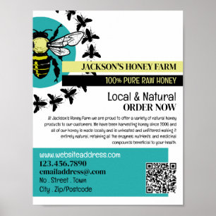 Bee Logo - Beeyard, Honing Boerderij Adverteren Poster