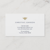 Bee logo en blauw floral decor visitekaartje (Achterkant)