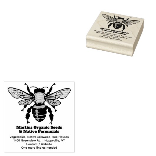 Bee Logo Holder Plant Nursery Garden Business Rubberstempel (Gestempeld)