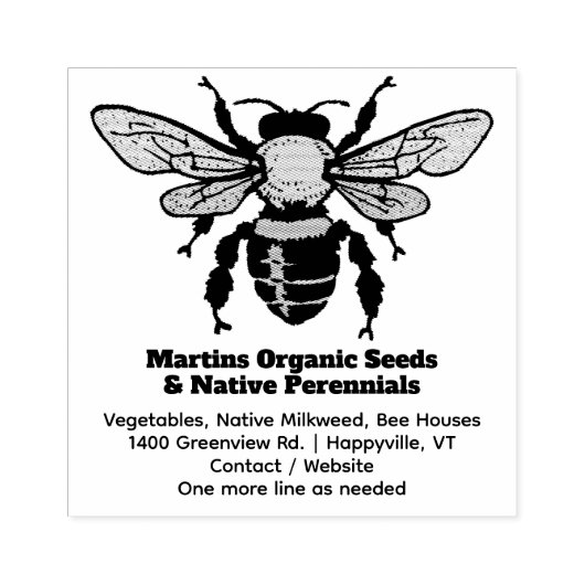 Bee Logo Holder Plant Nursery Garden Business Rubberstempel (Afrduk)