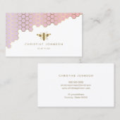 Bee logo Honingraat Gradient Blush Pink Visitekaartje (Voorkant / Achterkant)