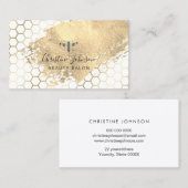 bee logo op FAUX gouden verfslag Visitekaartje (Voorkant / Achterkant)