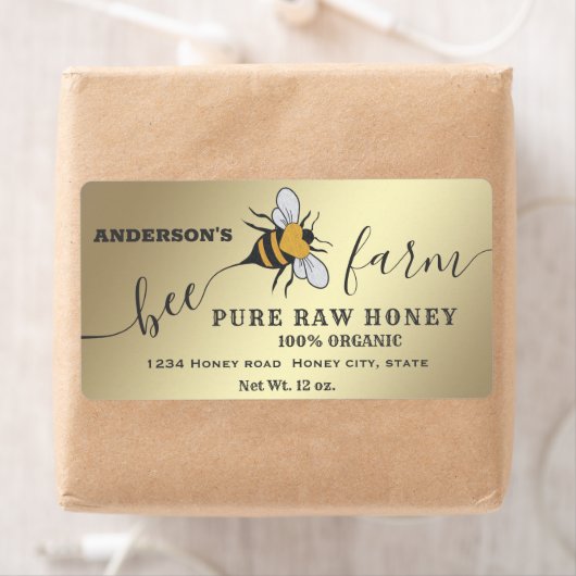 Bee logo script bijen boerderij honingpot etiket (Insitu)