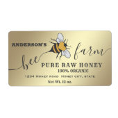 Bee logo script bijen boerderij honingpot etiket (Voorkant)