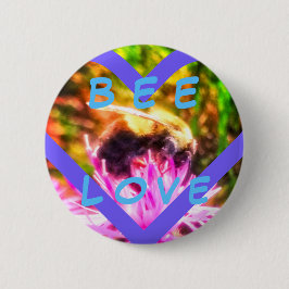 BEE LOVE MED PIN RONDE BUTTON 5,7 CM