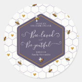 Bee-Loved en Bee-Youtiful Bruiloftsfeest  Ronde Sticker (Voorkant)