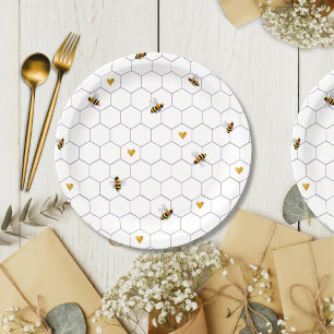 Bee-Loved en Bee-Youtiful Vrijgezellenfeest Papieren Bordje