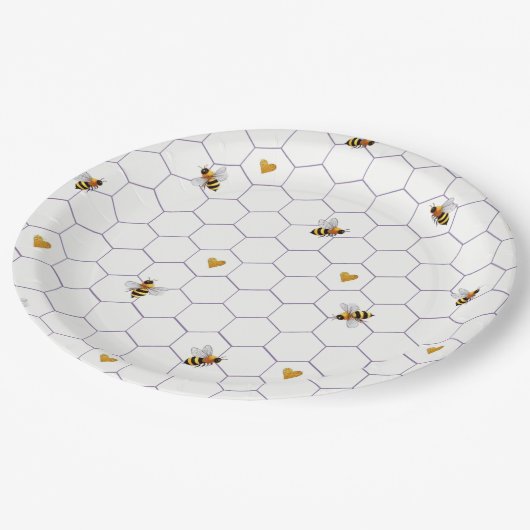 Bee-Loved en Bee-Youtiful Vrijgezellenfeest Papieren Bordje (Gekanteld)