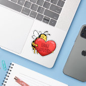 Bee Loved Sticker (Laptop met iPhone)
