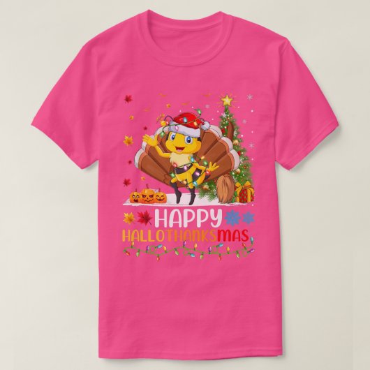 Bee Lover Funny Happy Bee HelloBedanktMas T-shirt (Design voorkant)