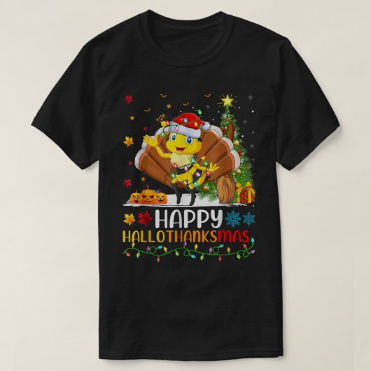 Bee Lover Funny Happy Bee HelloBedanktMas T-Shirt (Design voorkant)