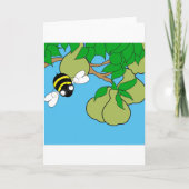 Bee Loving Pear Tree Kaart (Blank Inside) (Voorkant)