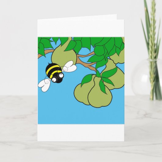 Bee Loving Pear Tree Kaart (Blank Inside) (Voorkant)