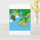 Bee Loving Pear Tree Kaart (Blank Inside) (Gele Bloem)