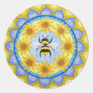 Bee Mandala sticker van Soozie Wray