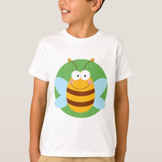 Bee Mascot Cartoon Character T-shirt (Voorkant)