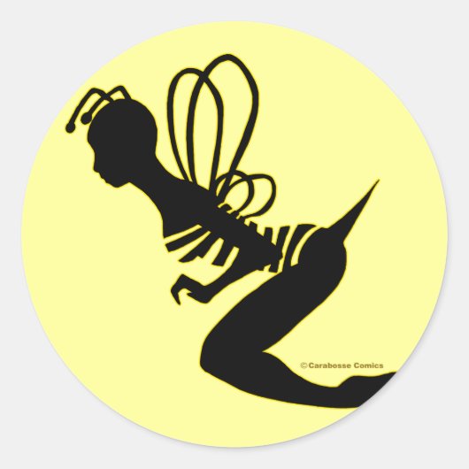 Bee Meisje Silhouette Sticker (Voorkant)