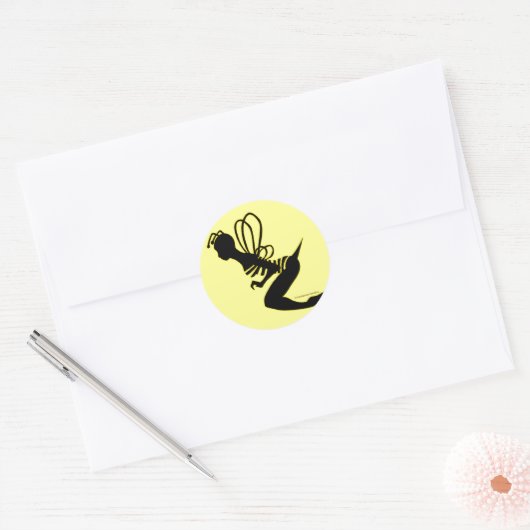 Bee Meisje Silhouette Sticker (Envelop)