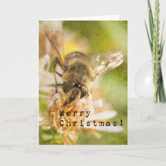 Bee Merry A Honey Bee Kerstmis Feestdagen Kaart (Voorkant)