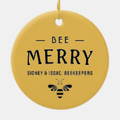 BEE MERRY Apiary Beekeeper Bee Ornament (Achterkant)
