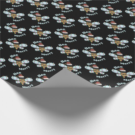 Bee Merry Bumble Bee Christmas Cadeaupapier (Hoek)