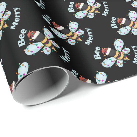 Bee Merry Bumble Bee Christmas Cadeaupapier (Rol Hoek)