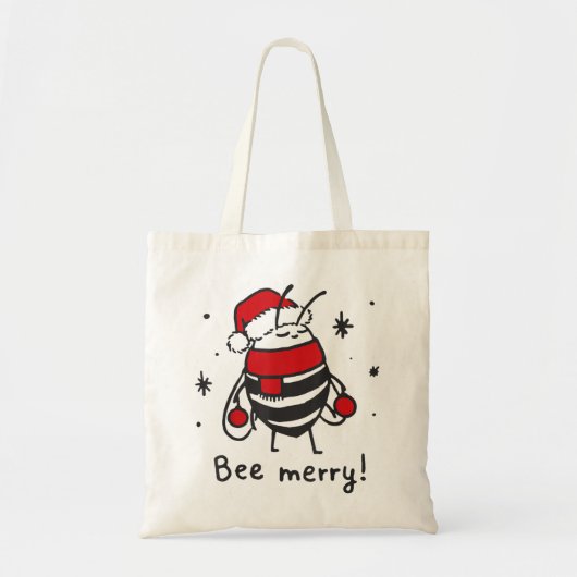 Bee merry christmas bee bee tote bag (Voorkant)