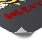 Bee Merry Christmas Bee In Santa Hat Cute Merry Xm Poster (Hoek)