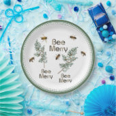 Bee Merry Christmas Evergreen Holiday Party Bord (Feest)