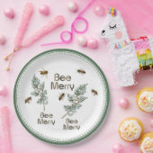 Bee Merry Christmas Evergreen Holiday Party Bord (Feest)