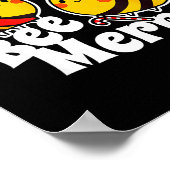 Bee Merry _ Cute Honey Bees Santa Claus _ Christma Poster (Hoek)