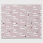 Bee Merry Dreamy Sneeuwvlokken Bijenhouder Vakanti Cadeaupapier (Vlak)