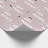 Bee Merry Dreamy Sneeuwvlokken Bijenhouder Vakanti Cadeaupapier (Hoek)