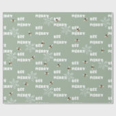 Bee Merry Droy Snowflakes Wrapppapier Cadeaupapier (Vlak)