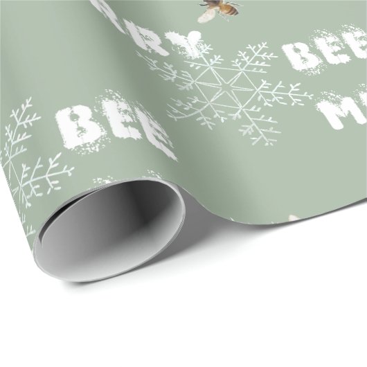 Bee Merry Droy Snowflakes Wrapppapier Cadeaupapier (Rol Hoek)