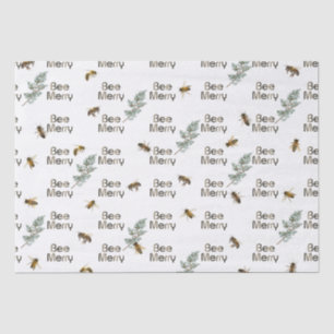 Bee Merry Evergreen Christmas Holiday Tissue Paper Tissuepapier