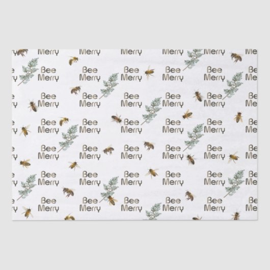 Bee Merry Evergreen Christmas Holiday Tissue Paper Tissuepapier (Voorkant)