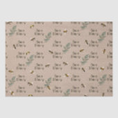 Bee Merry Evergreen Kraft Vakantie Kerstmis Tissuepapier (Voorkant)