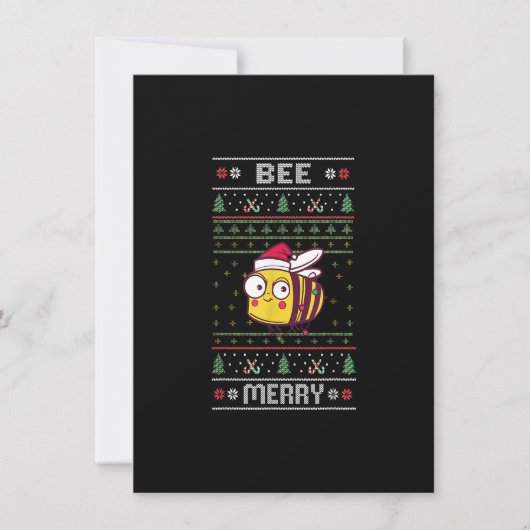 Bee Merry - Grappig bee met een lelijke kerst Kaart (Voorkant)