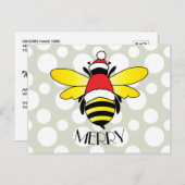 Bee Merry Holiday Briefkaart (Voorkant / Achterkant)