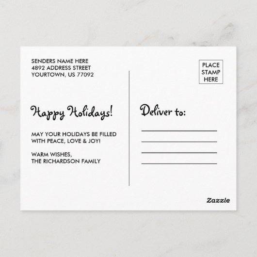 Bee Merry Holiday Briefkaart (Achterkant)