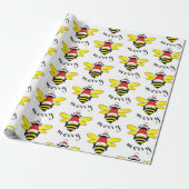 Bee Merry Holiday Cadeaupapier (Uitgerold)